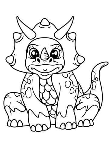 Cute Styracosaurus Coloring Page